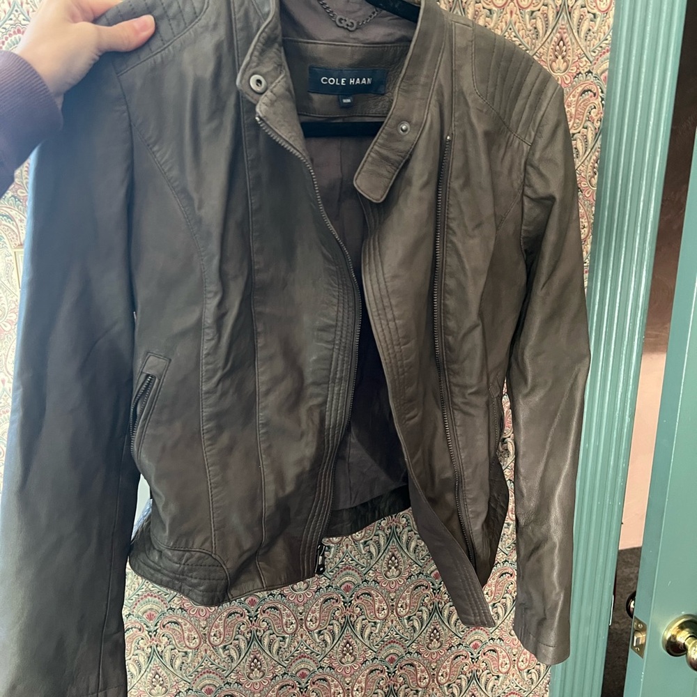 Cole Haan Lamb Skin Leather Jacket